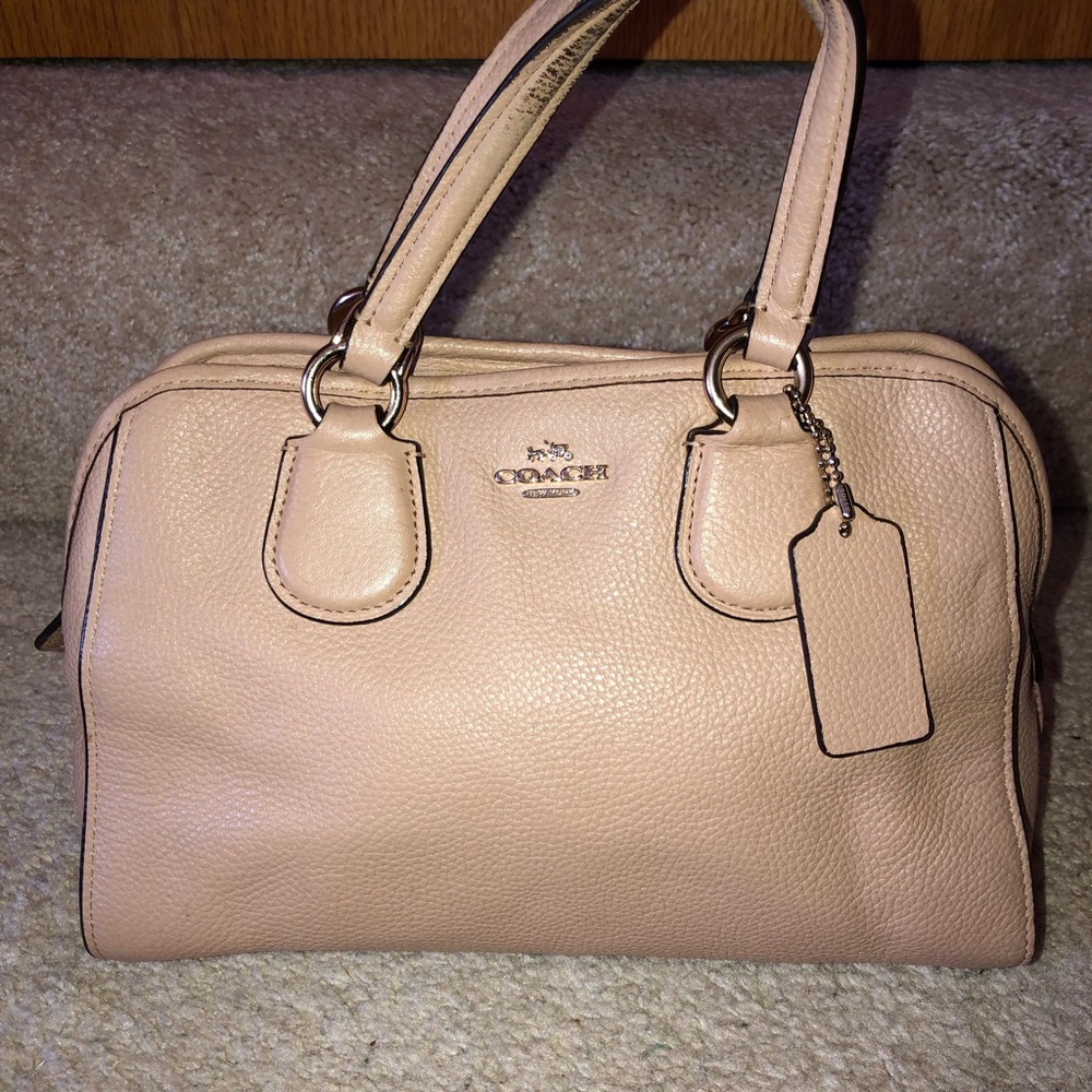 Coach small nude satchel